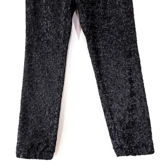 FREE PEOPLE Sequin Party Trouser Ankle Cropped Pull On Pants  Black Small y2k - Picture 8 of 13